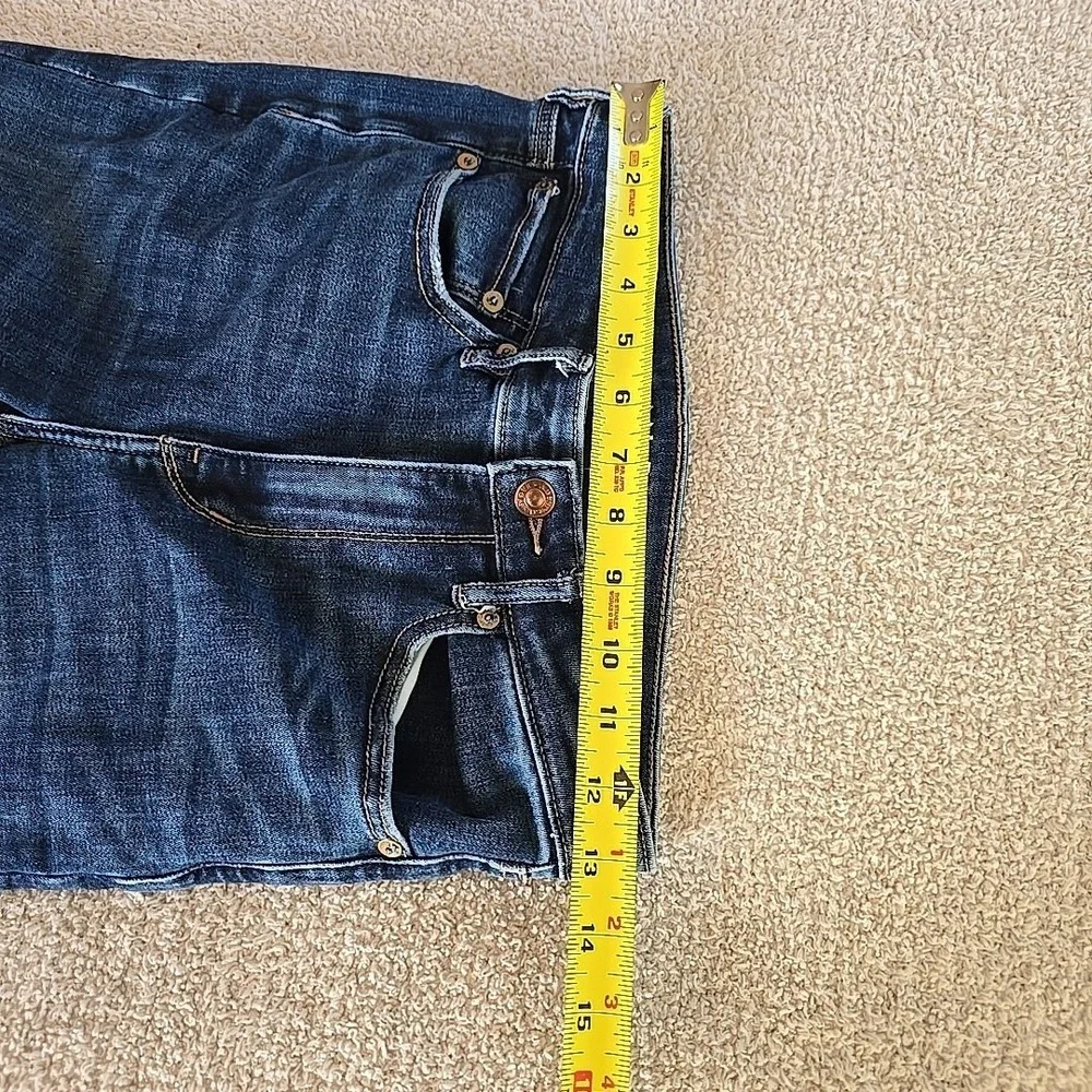American Eagle Next Level Stretch Super Hi-Rise Flare Dark Wash Denim Jeans Sz 6